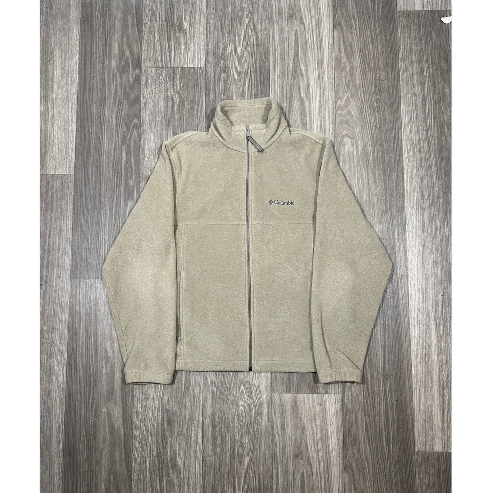 Columbia Mens Steens Mountain Full Zip Fleece Jacket Tan Beige Size Medium
